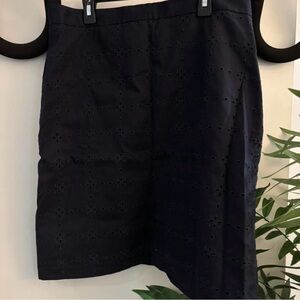 Ann Taylor Navy Eyelet Skirt